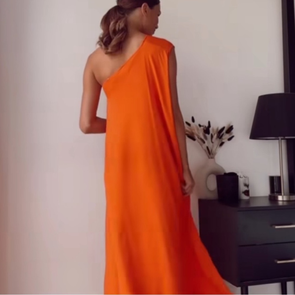 ZARA Orange Off the Shoulder Limited Edition Dress - Picture 5 of 10